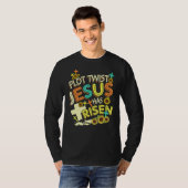 Plot Twist JesusがサンフラワークロスレトロV Tシャツ (正面フル)