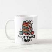 Plot Twist Nap | Funny Book Lover Design コーヒーマグカップ (左)