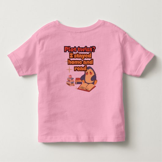 Plot Twist Penguin Cute Bookish トドラーTシャツ (裏面)