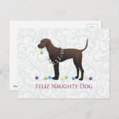 Plott猟犬のクリスマス シーズンポストカード (正面/裏面)