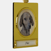 Plott 絵画's – かわいいオリジナルドッグアート金ゴールドメッキ ゴールドプレートバナーオーナメント (右)