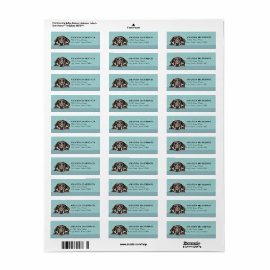 Plott Hound Dog Return Address Labels ラベル (フルシート)