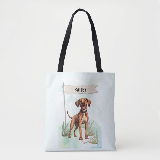 Plott Watercolor Personalized Dog トートバッグ (正面)