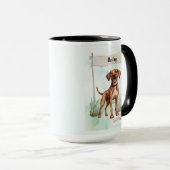 Plott Watercolor Personalized Dog マグカップ (正面右)