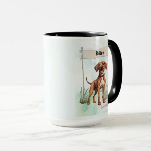 Plott Watercolor Personalized Dog マグカップ (正面右)