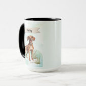 Plott Watercolor Personalized Dog マグカップ (正面左)