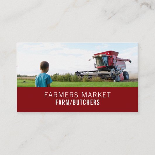 Plouer in Field, Butcher & Business Card(フィールド、農家、 名刺 (正面)