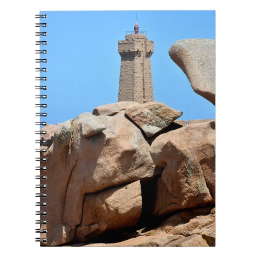 Ploumanac'hの灯台フランスのはがきセラム ノートブック (正面)