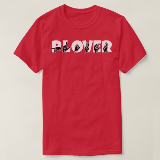 PLOVER ASLサイン言語デザイン Tシャツ (デザイン正面)