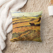 Plowman and Millとのフィールドby Vincent van ゴッホ クッション (ブランケット)