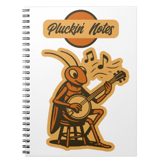 Pluckin'Notes - Banjo Cricketノートブック ノートブック (正面)
