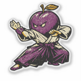 Plum Aikido Flow — Vintage Retro Harmony Fighter  シール