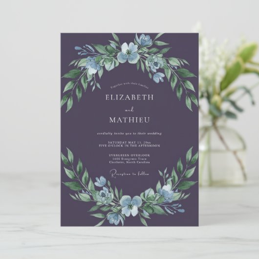 Plum Alluring Winter Wedding 招待状 (スタンド正面)