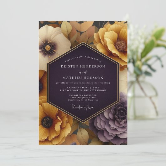 Plum Amber Autumnal Wedding 招待状 (スタンド正面)