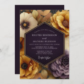 Plum Amber Autumnal Wedding 招待状 (正面/裏面)