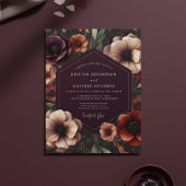Plum Anemone Botanical Romance Wedding 招待状