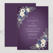 Plum Bloom Floral Wedding 招待状 (正面/裏面)
