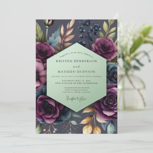 Plum Bloom Moody Wedding 招待状 (スタンド正面)