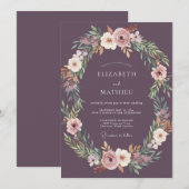 Plum Blossom Arch Flourish Wedding 招待状 (正面/裏面)