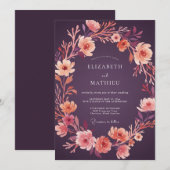 Plum Blossom Wreath Wedding 招待状 (正面/裏面)