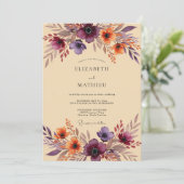 Plum Bohemian Autumnal Wedding 招待状 (スタンド正面)