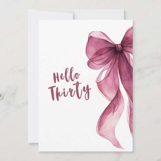 Plum Bow 30th Birthday Invitation 招待状 (裏面)