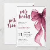 Plum Bow 30th Birthday Invitation 招待状 (正面/裏面)