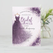 Plum Bridesmaid Dress Bridal Shower 招待状 (スタンド正面)