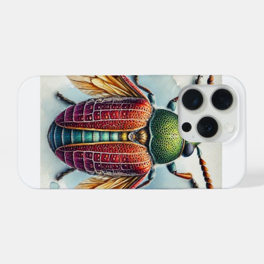 Plum Curculio Dorsal View 020924IREF212 - Watercol iPhoneケース (裏面横)