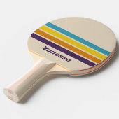 Plum Dust Rainbow Across Striping with Name 卓球ラケット (正面アングル)