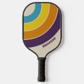 Plum Dust Rainbow Circle Stripe with Name ピックルボールラケット (裏面)