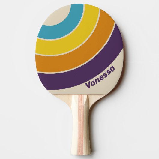 Plum Dust Rainbow Circle Stripe with Name 卓球ラケット (裏面)