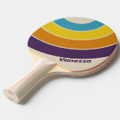 Plum Dust Rainbow Circle Stripe with Name 卓球ラケット (正面アングル)