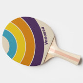 Plum Dust Rainbow Circle Stripe with Name 卓球ラケット (横)