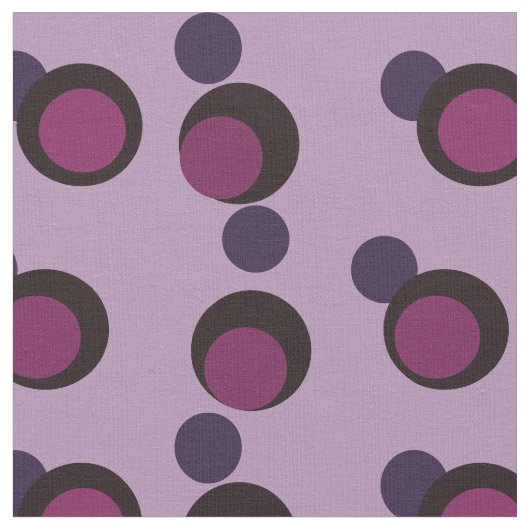 Plum Eclipse - Luxe Mid-Century Circles ファブリック (クローズアップ)