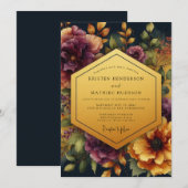 Plum Ember Bloom Wedding 招待状 (正面/裏面)