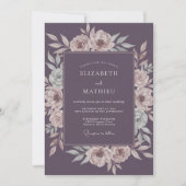 Plum Ethereal Blossom Wedding 招待状 (正面)