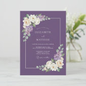 Plum Ethereal Botanical Wedding 招待状 (スタンド正面)