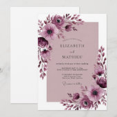 Plum Exquisite Spring Wedding 招待状 (正面/裏面)