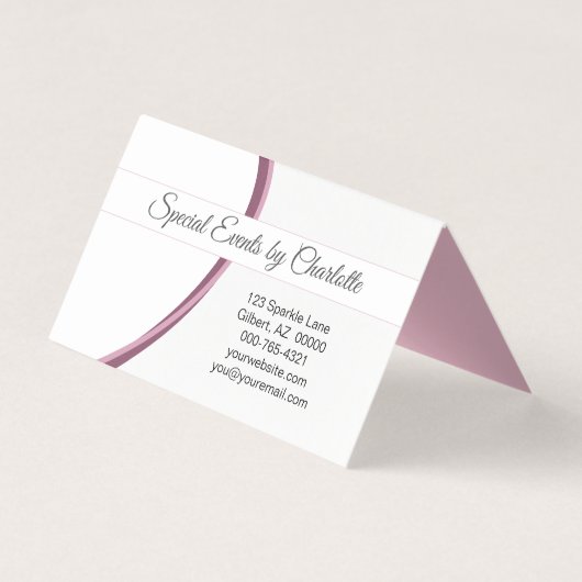 Plum Faux Glitter Replaceable Photo Folding 名刺 (裏面)