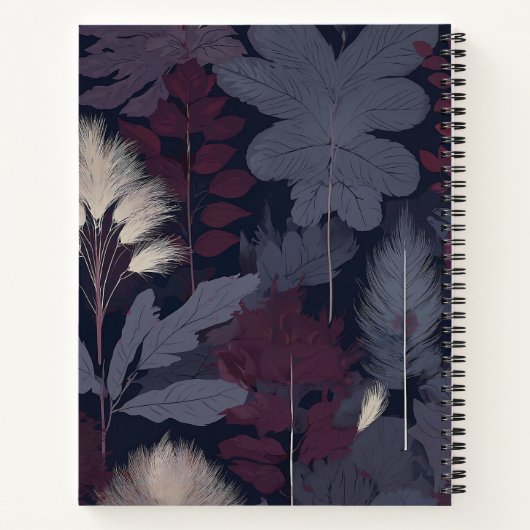 Plum Fig & Pampas Grass Botanical Notebook ノートブック (裏面)
