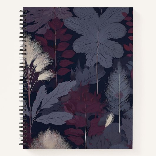 Plum Fig & Pampas Grass Botanical Notebook ノートブック (正面)