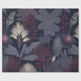Plum Fig & Pampas Grass Seamless Autumn ラッピングペーパー