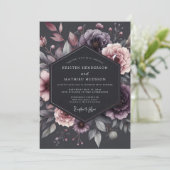 Plum Floral Mood Wedding 招待状 (スタンド正面)