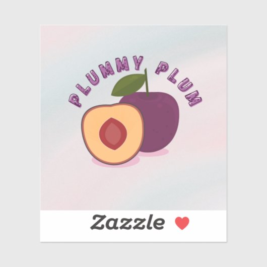 Plum Fruit Sticker – Cute Purple Plum Illustration シール (シート)