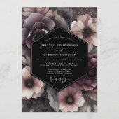 Plum Gothic Blossom Wedding 招待状 (正面)