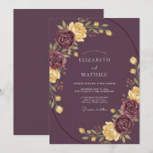 Plum Graceful Autumnal Wedding 招待状 (正面/裏面)