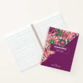 Plum Groovy Psychedelic 60s 70s Floral  ノートブック (内部)