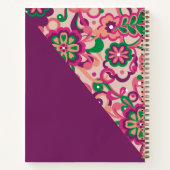 Plum Groovy Psychedelic 60s 70s Floral  ノートブック (裏面)