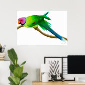 Plum Headed Parakeet Parrot Print ポスター (ホームオフィス)